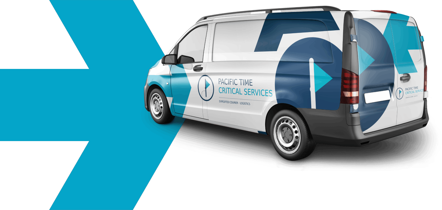 Van wrapped with the company logo